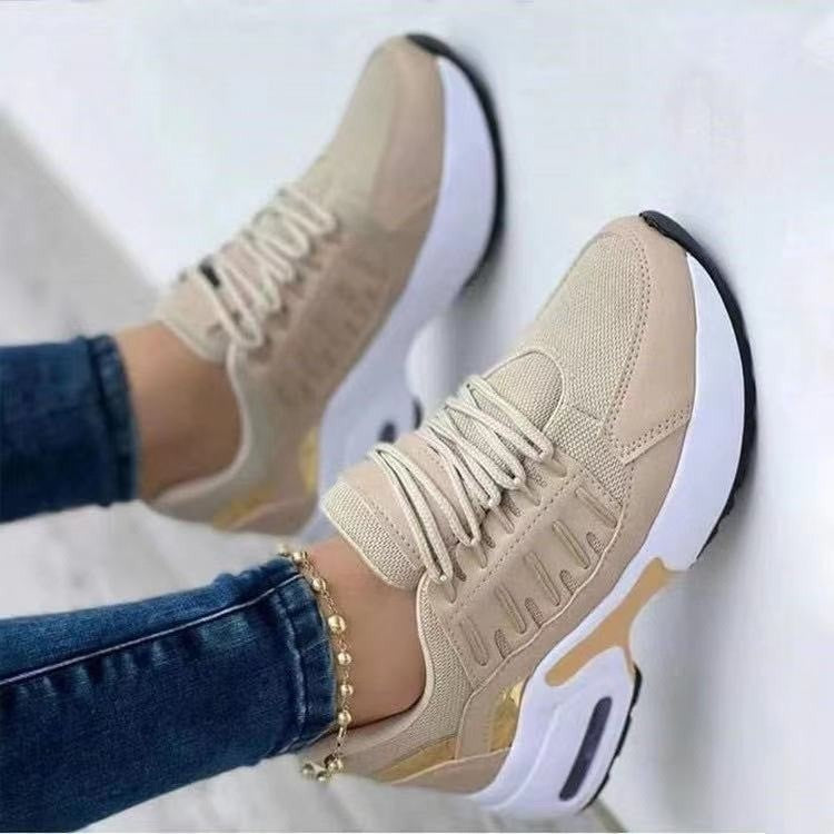 Women’s Orthopedic Athletic Shoes – Breathable Mesh – Wedge Heel – Lace-Up Supportive Fit