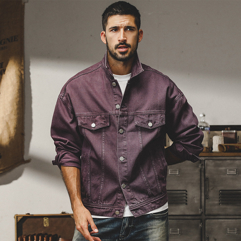 Men’s Denim Jacket – Relaxed Fit – Button Front – Chest Pockets – Hip Length Casual