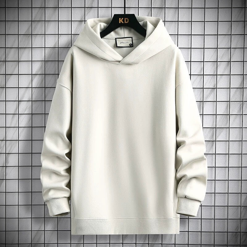 Men’s Hoodie – Oversized Loose Fit – Cotton Blend – V-Neck with Ribbed Cuffs