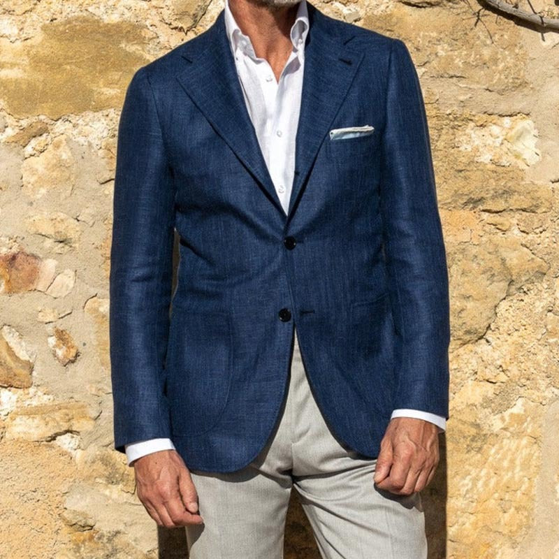 Men’s Blazer – Slim Fit – Lightweight Breathable Fabric – Notched Lapel – 2-Button
