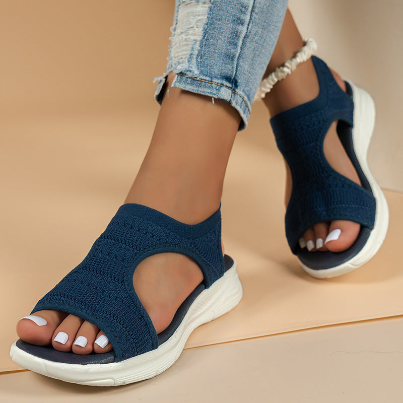 Women’s Ortho Sandals – Knit Upper – Slip-On – Open Toe – Cushioned Sport Sole