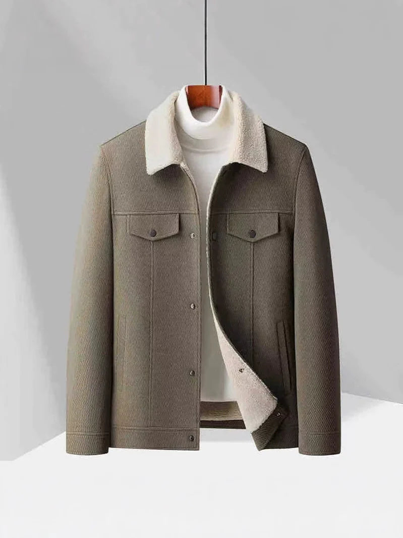 Men’s Velvet Jacket – Tailored Fit – Wool Lined – Lapel – Button Front – Chest Pockets