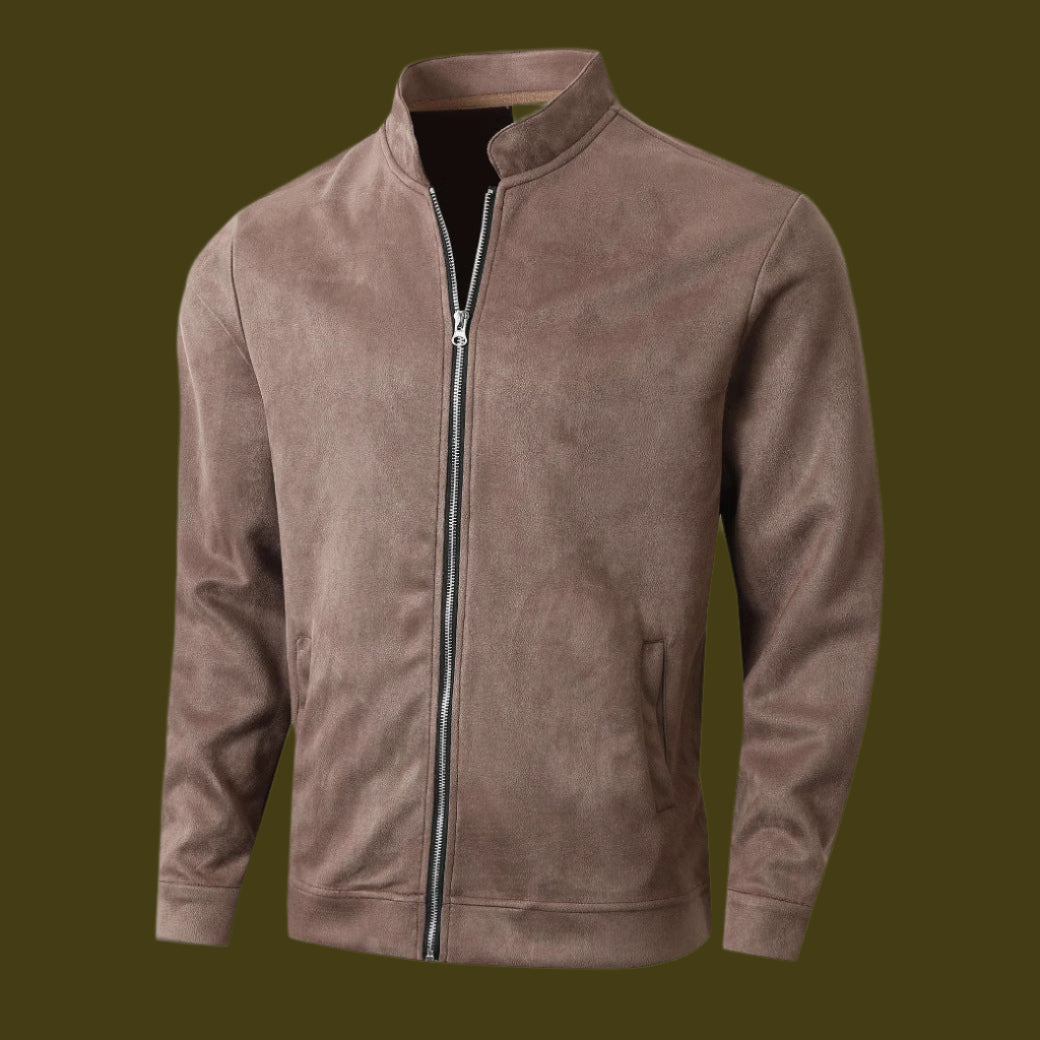 Men’s Casual Jacket – Slim Fit – Mock Neck – Zipper Front – Lightweight Soft Fabric