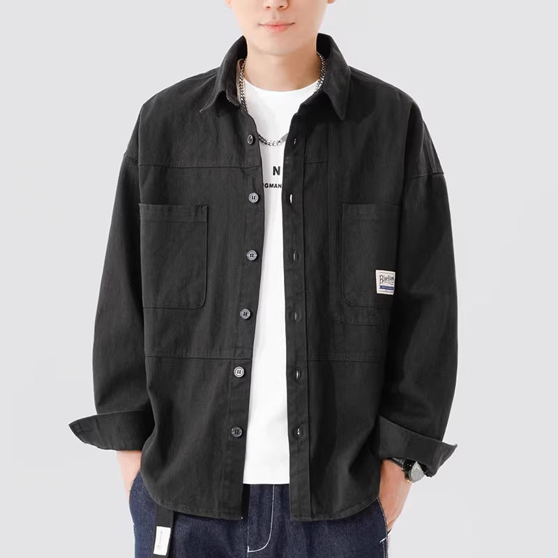 Men’s Overshirt Jacket – Cotton – Relaxed Fit – Button-Up – Utility Pockets – Layering Piece