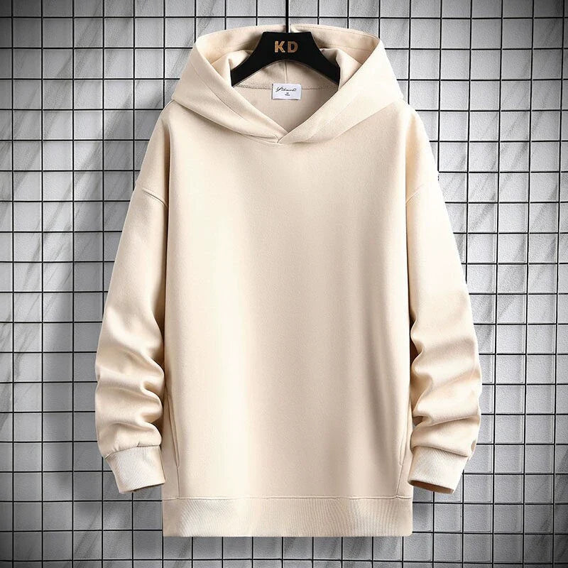 Men’s Hoodie – Oversized Loose Fit – Cotton Blend – V-Neck with Ribbed Cuffs
