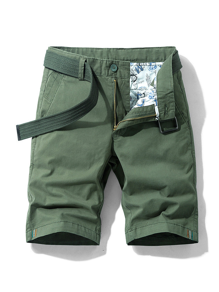 Men's Cargo Shorts - Cotton Blend - Relaxed Fit - Multi-Pocket with Belt