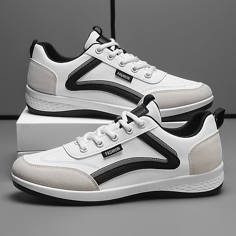 Men’s Sneakers – Low-Top Athletic Fit – Smooth & Suede-Like Panels – Lace-Up Design