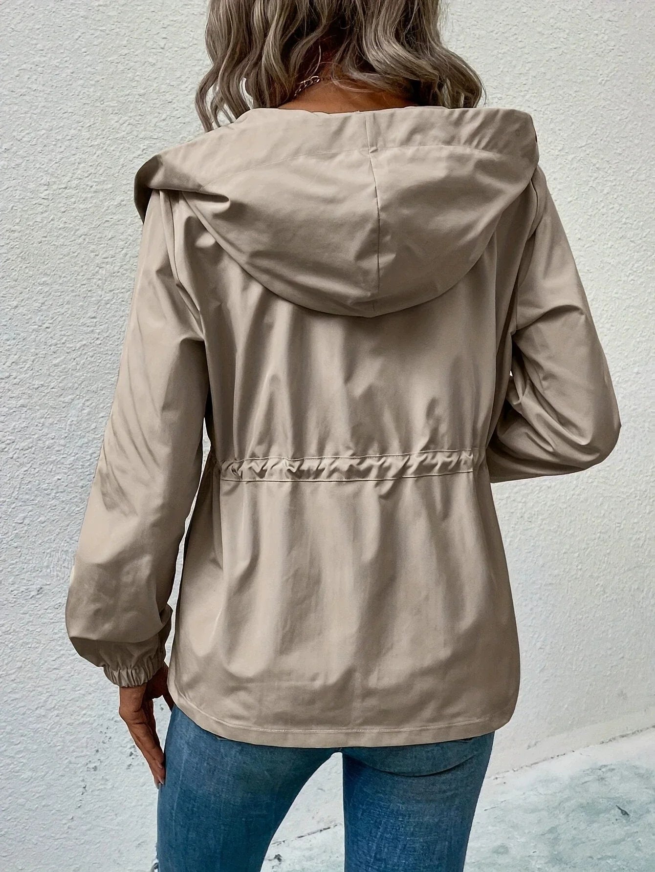 Women’s Outdoor Jacket – Waterproof Shell – Hooded – Adjustable Waist