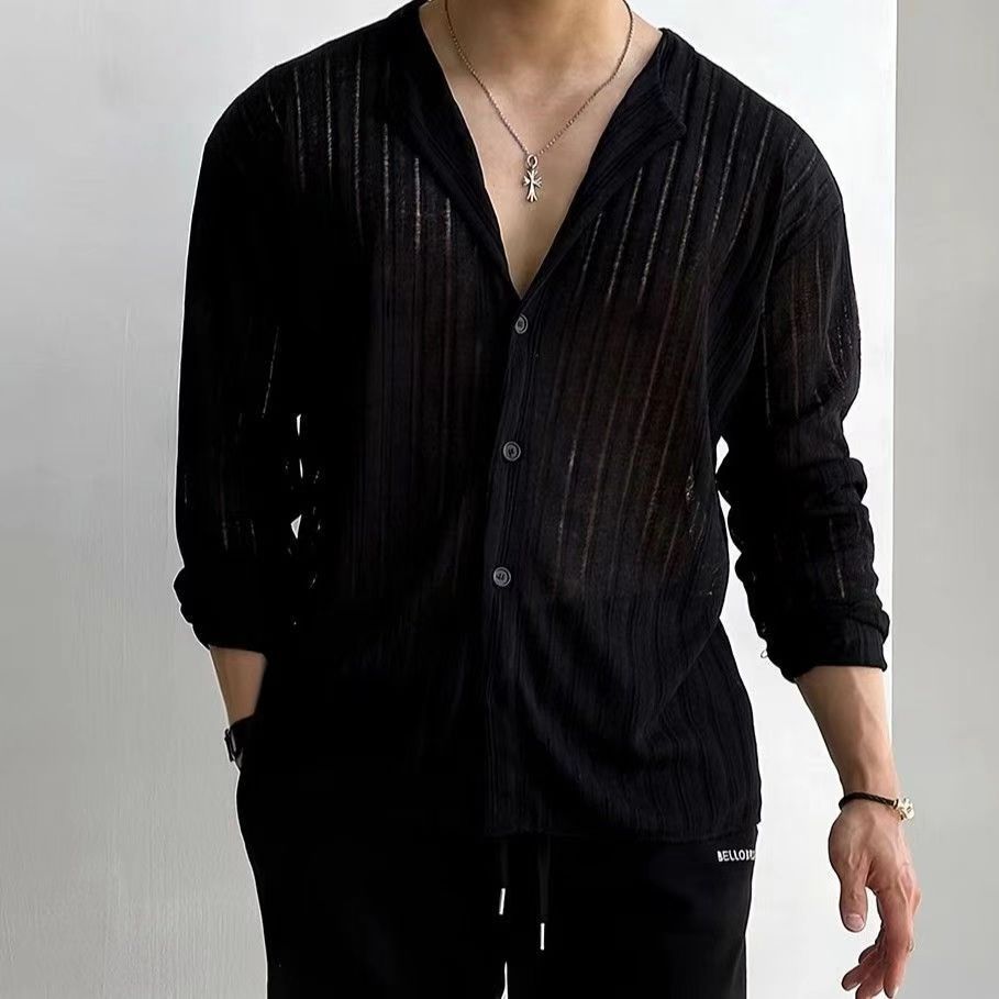 Men’s Cardigan – Slim Fit – Lightweight Knit – V-Neck – Button Down – Long Sleeve