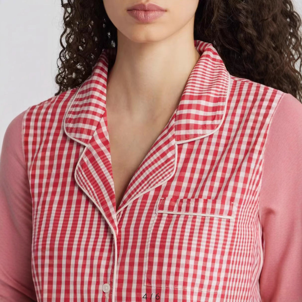 Women’s Loungewear Set – Cotton Blend – Relaxed Fit – Striped – Button Front – Drawstring Waist