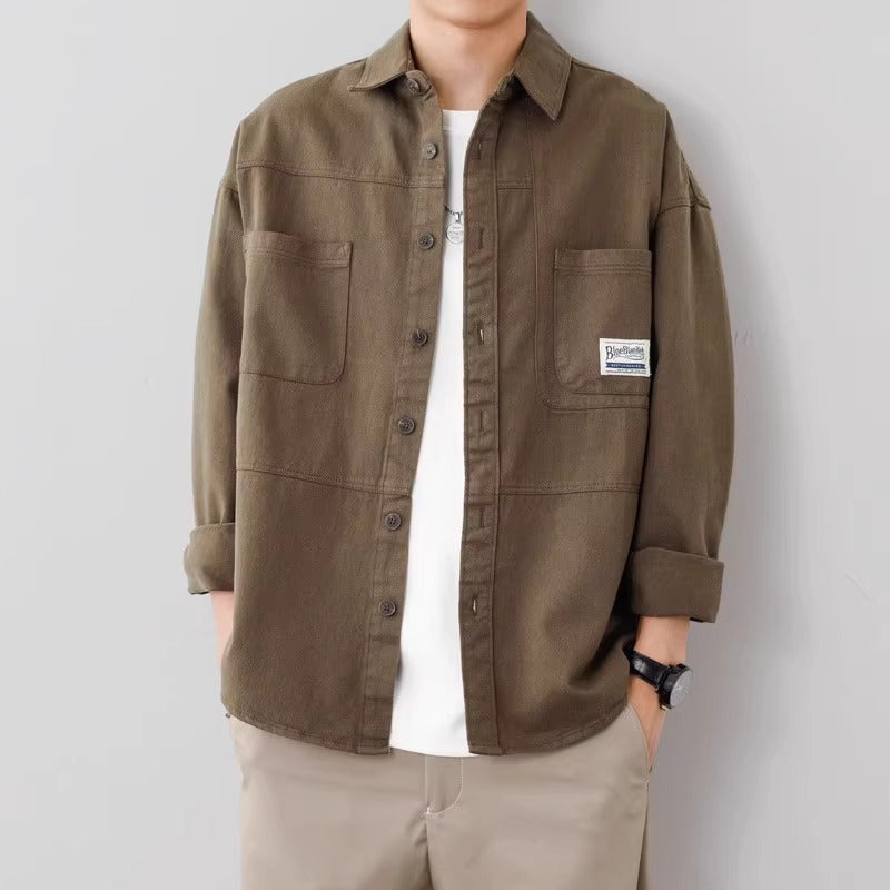 Men’s Overshirt Jacket – Cotton – Relaxed Fit – Button-Up – Utility Pockets – Layering Piece