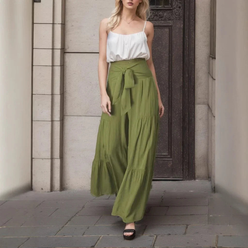 Women’s Culottes – Wide Leg – Adjustable Tie Waist – Natural Fibers – Boho Style
