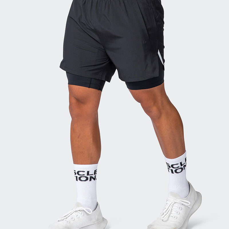 Men’s Athletic Shorts – Slim Fit – Dual Layer – Stretch Support – Breathable Design