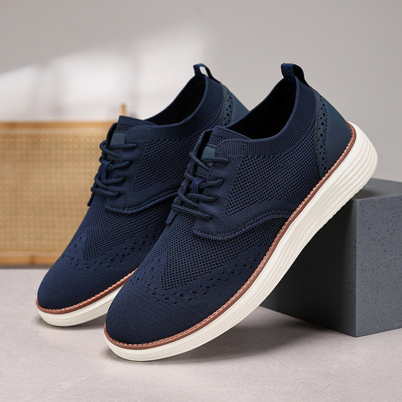 Men’s Dress Shoes – Knit Upper – Lace-Up – Cushioned Sole – Breathable Fit