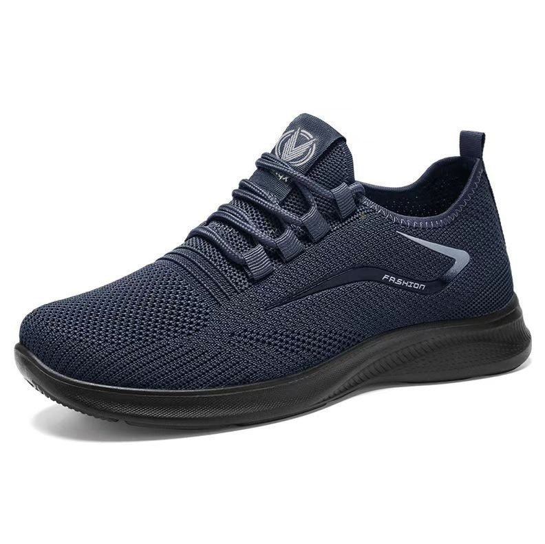 Men’s Sneakers – Fly-Knit Mesh – Lightweight Comfort – Lace-Up Low Top Casual Wear