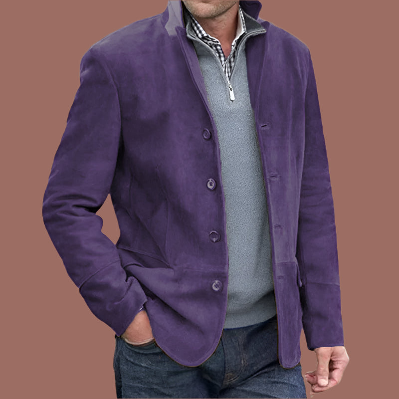Men’s Casual Jacket – Regular Fit – Stand Collar – Button Front