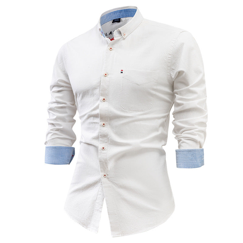 Men’s Button-Up Shirt – Slim Fit – Long Sleeve – Chest Pocket