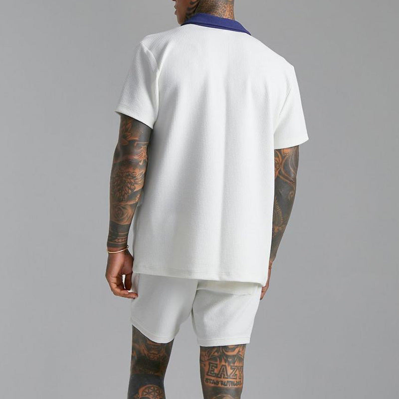Men’s Short Sleeve Shirt – Relaxed Fit – Open Front – Lightweight Cotton Blend