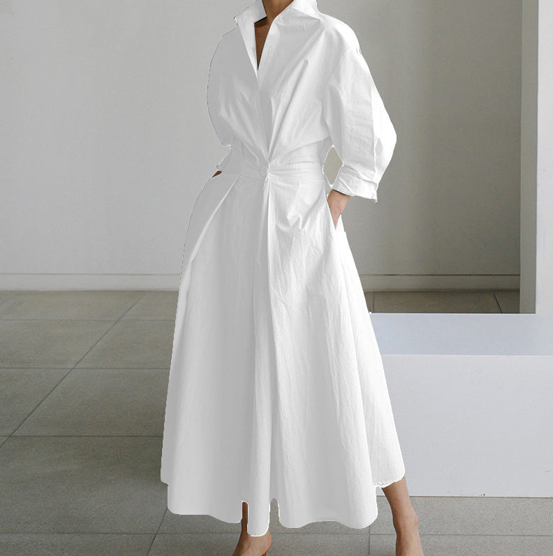Elegant Vintage-Inspired Women's Dress - Timeless Design, Lightweight Fabric