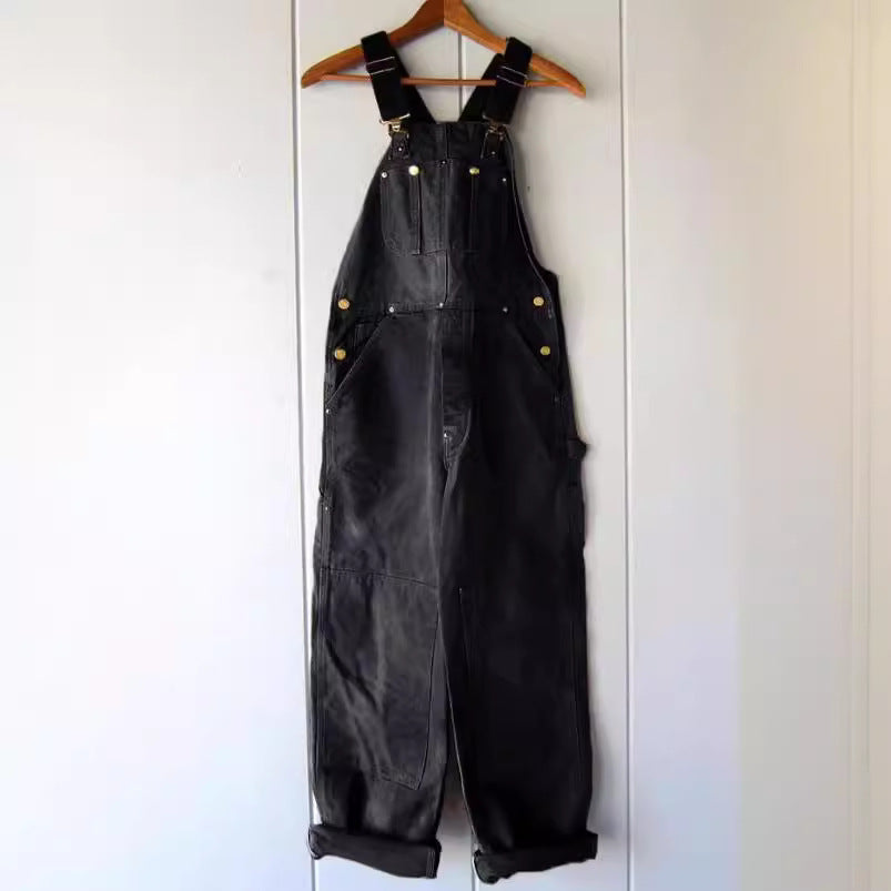 Women’s Overalls – Relaxed Fit – Cotton – Adjustable Straps – Full Length – Pocket Detail