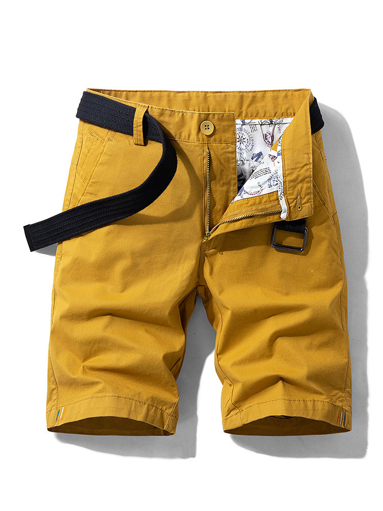 Men's Cargo Shorts - Cotton Blend - Relaxed Fit - Multi-Pocket with Belt