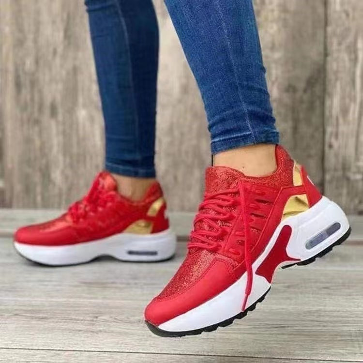 Women’s Orthopedic Athletic Shoes – Breathable Mesh – Wedge Heel – Lace-Up Supportive Fit