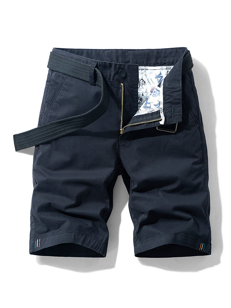 Men's Cargo Shorts - Cotton Blend - Relaxed Fit - Multi-Pocket with Belt