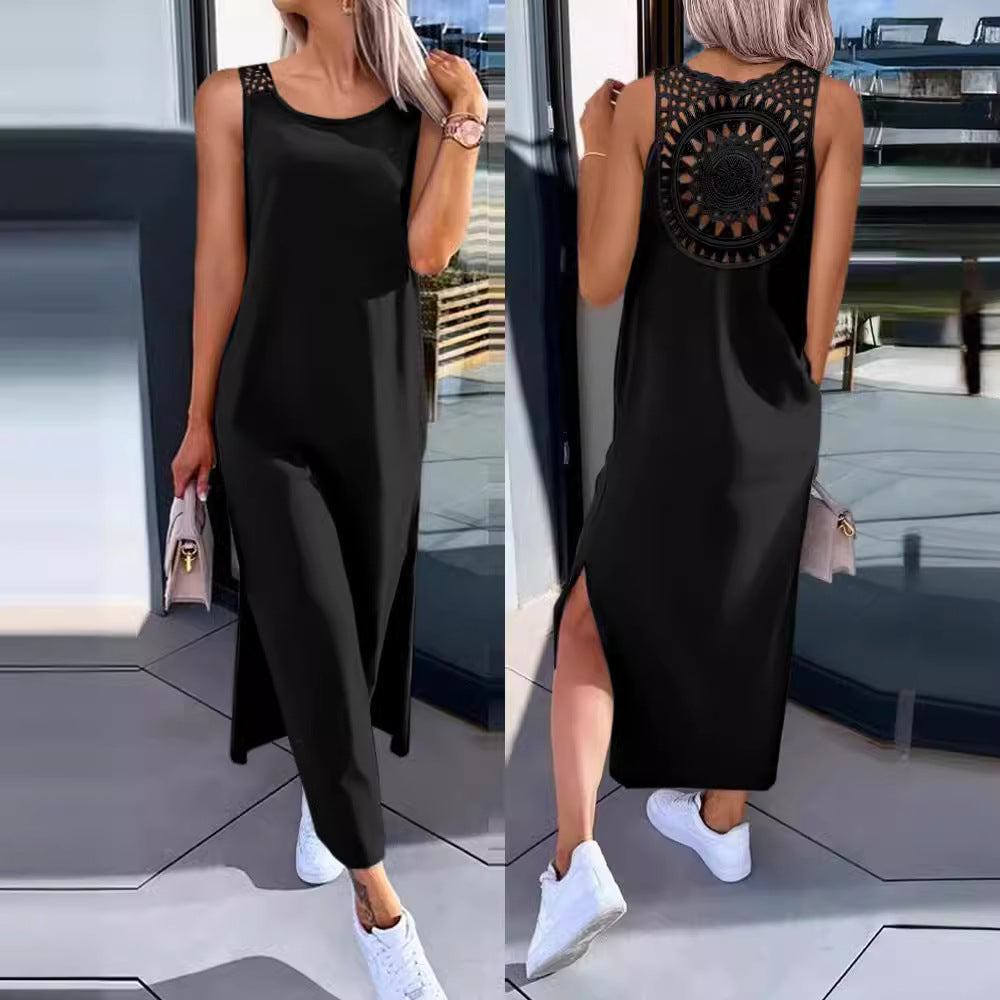 Women’s Maxi Dress – Relaxed Fit – Lace Back