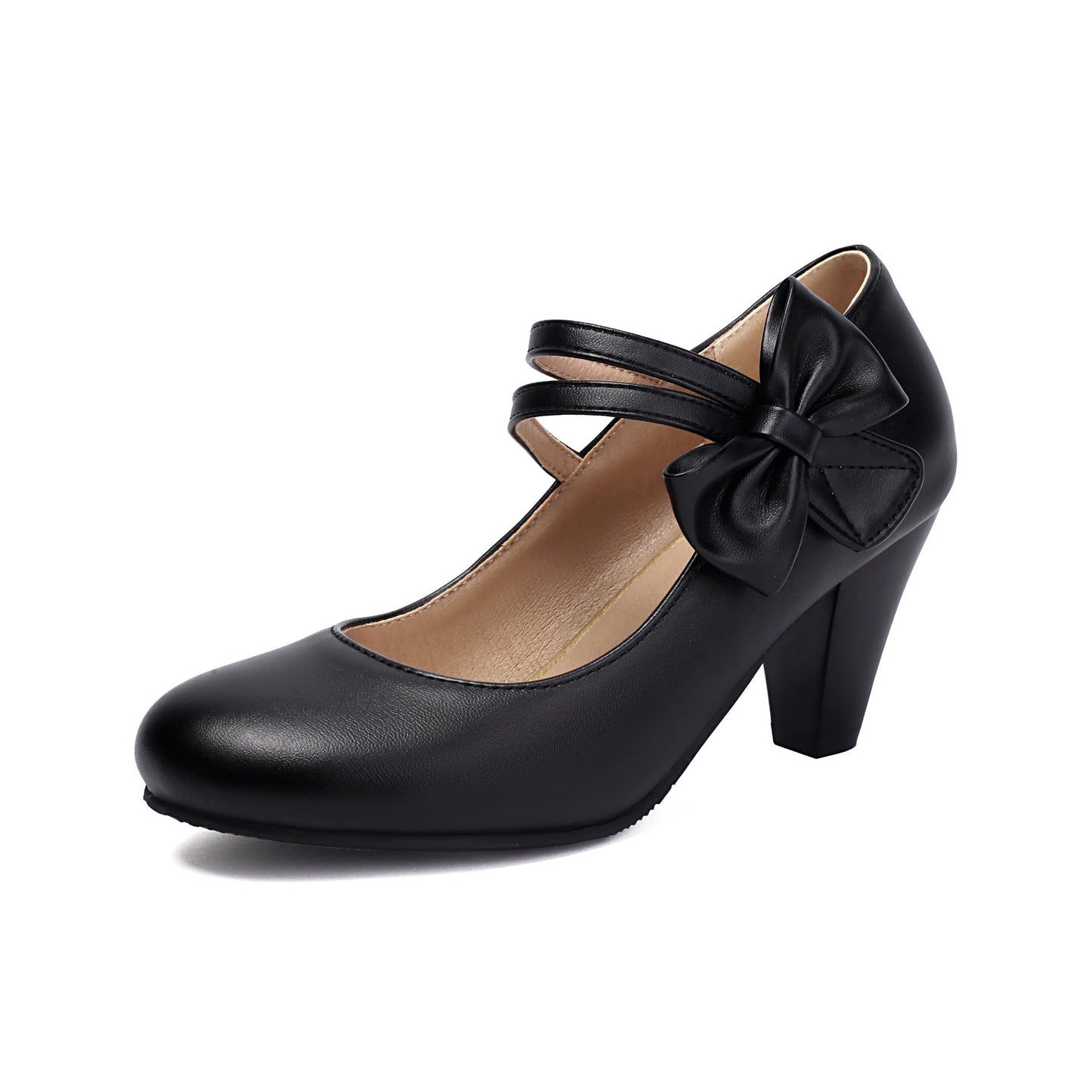 Women’s High Heel Shoes – Dual Strap – Bow Detail – Pointed Toe – Elegant Fit