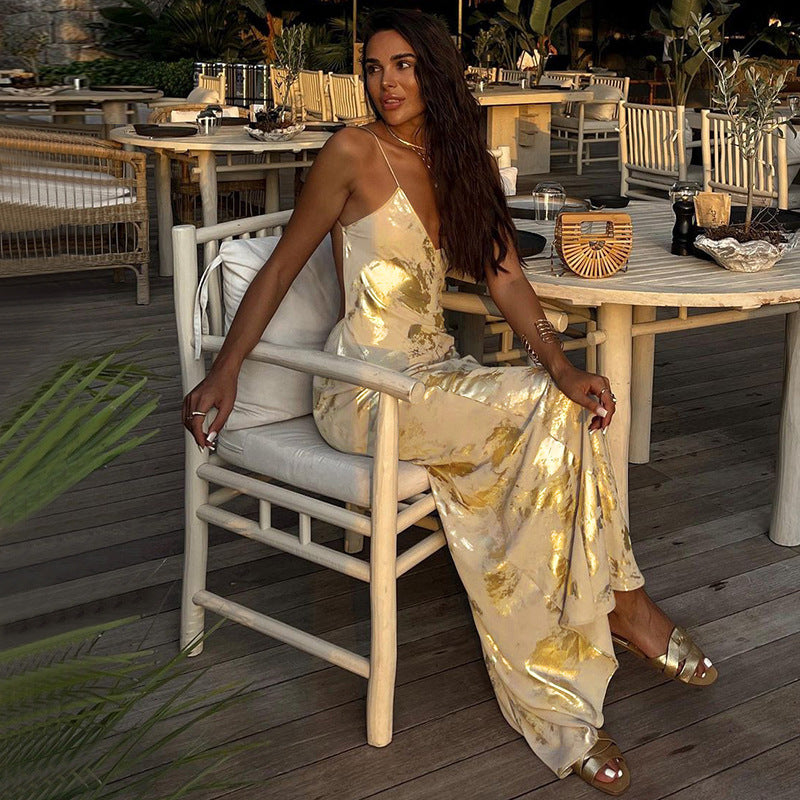 Women’s Slip Dress – Satin Gown – Slim Fit – Backless – Spaghetti Straps – Formal Wear