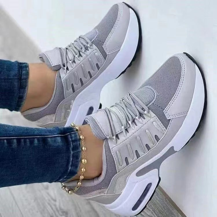 Women’s Orthopedic Athletic Shoes – Breathable Mesh – Wedge Heel – Lace-Up Supportive Fit