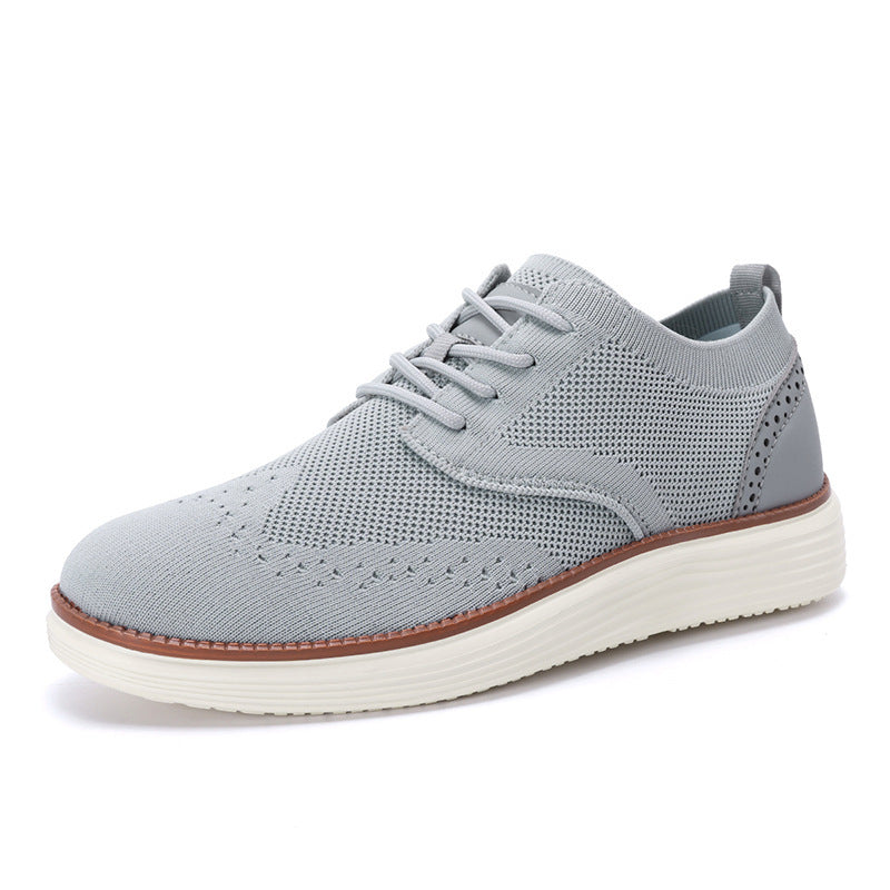 Men’s Dress Shoes – Knit Upper – Lace-Up – Cushioned Sole – Breathable Fit