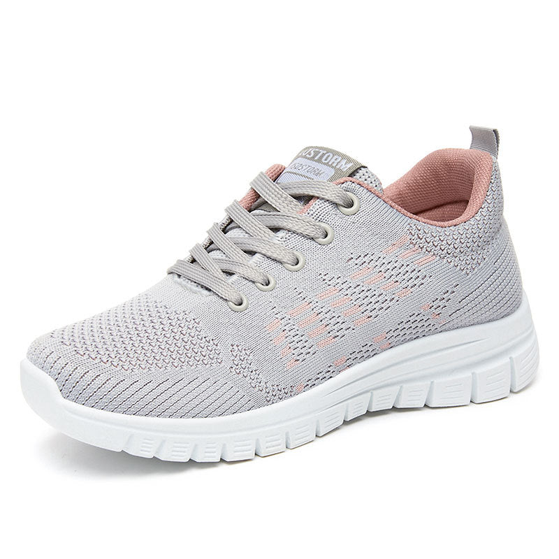 Women’s Sneakers – Breathable Knit – Low-Top Lace-Up – Cushioned Sole – Casual Fit