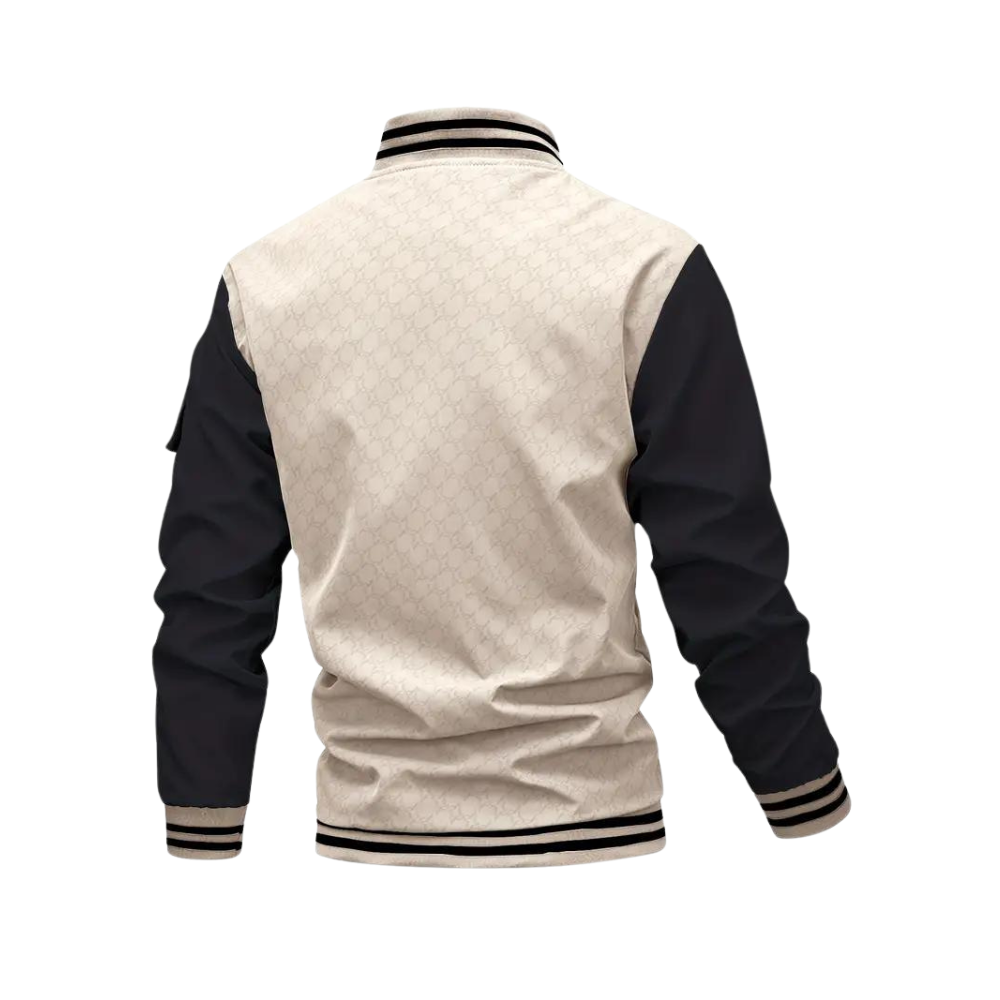 Men’s Bomber Jacket – Regular Fit – Zipper Front – Ribbed Trim – Patch Pocket