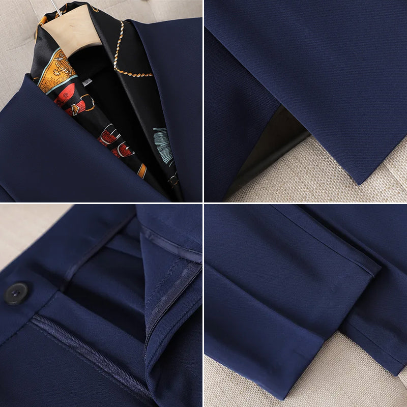 Women's Tailored Suit - Fitted Blazer & Matching Trousers - Elegant Formal Wear