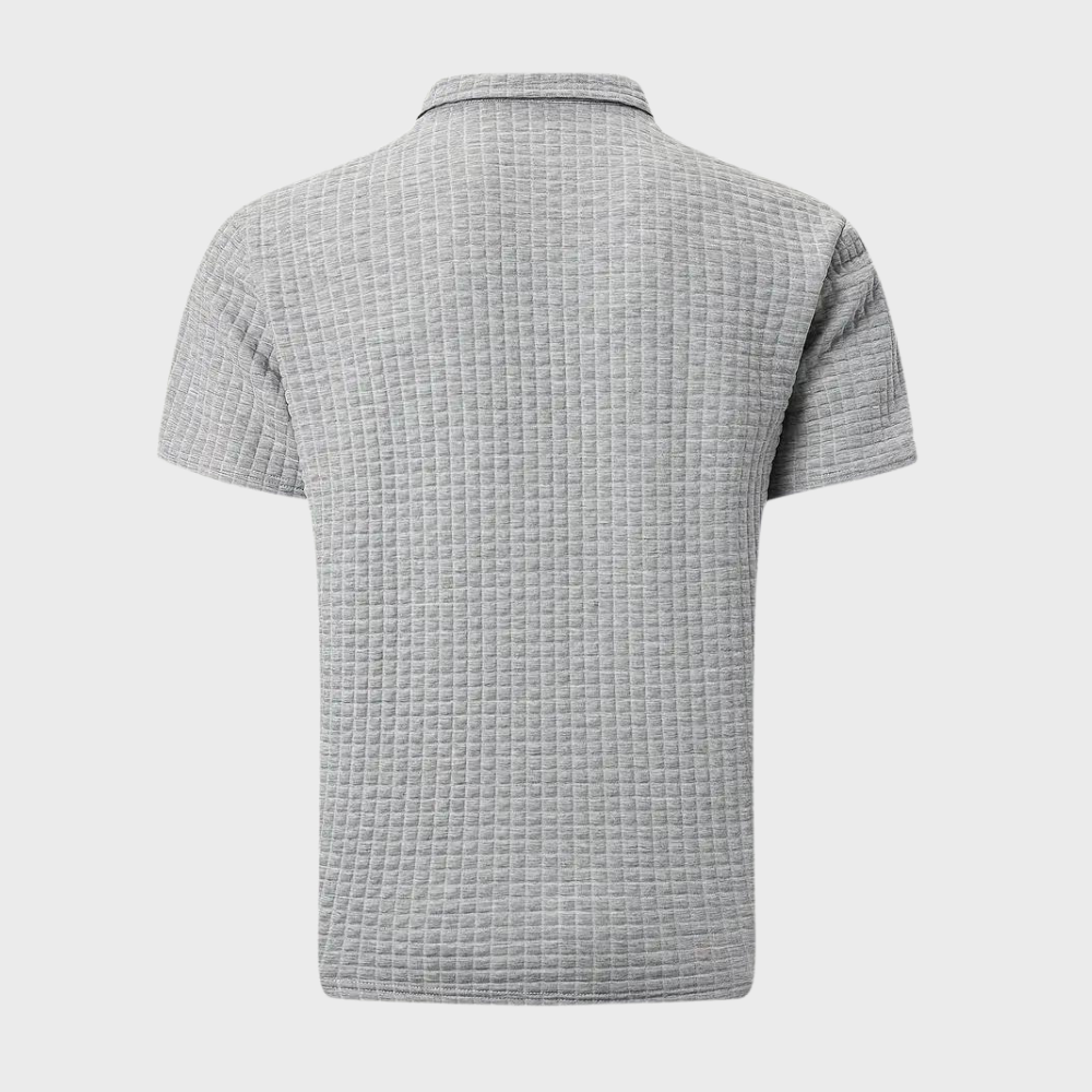 Men’s Polo Shirt – Slim Fit – Soft Knit – Contrast Trim – Subtle Textured Design