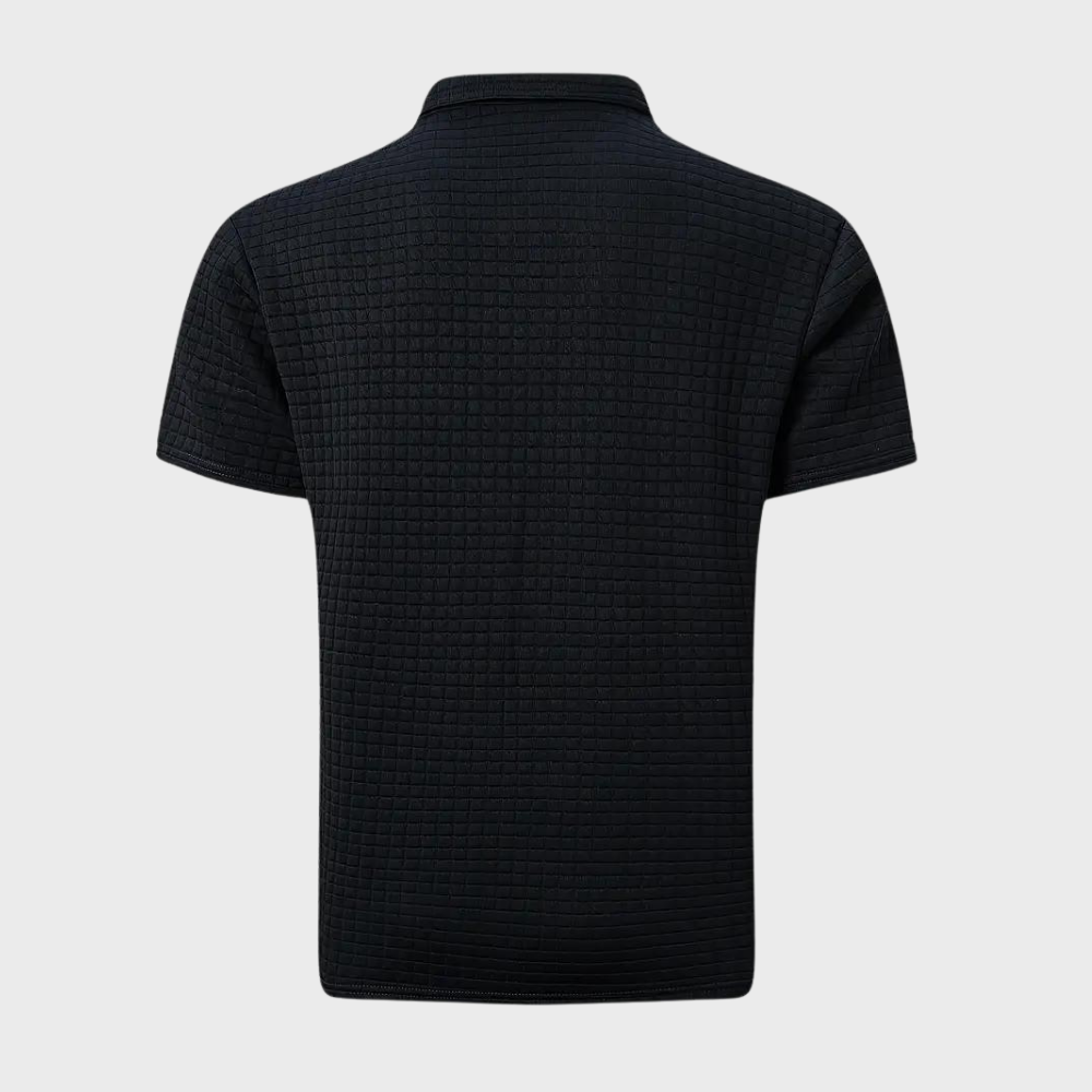 Men’s Polo Shirt – Slim Fit – Soft Knit – Contrast Trim – Subtle Textured Design