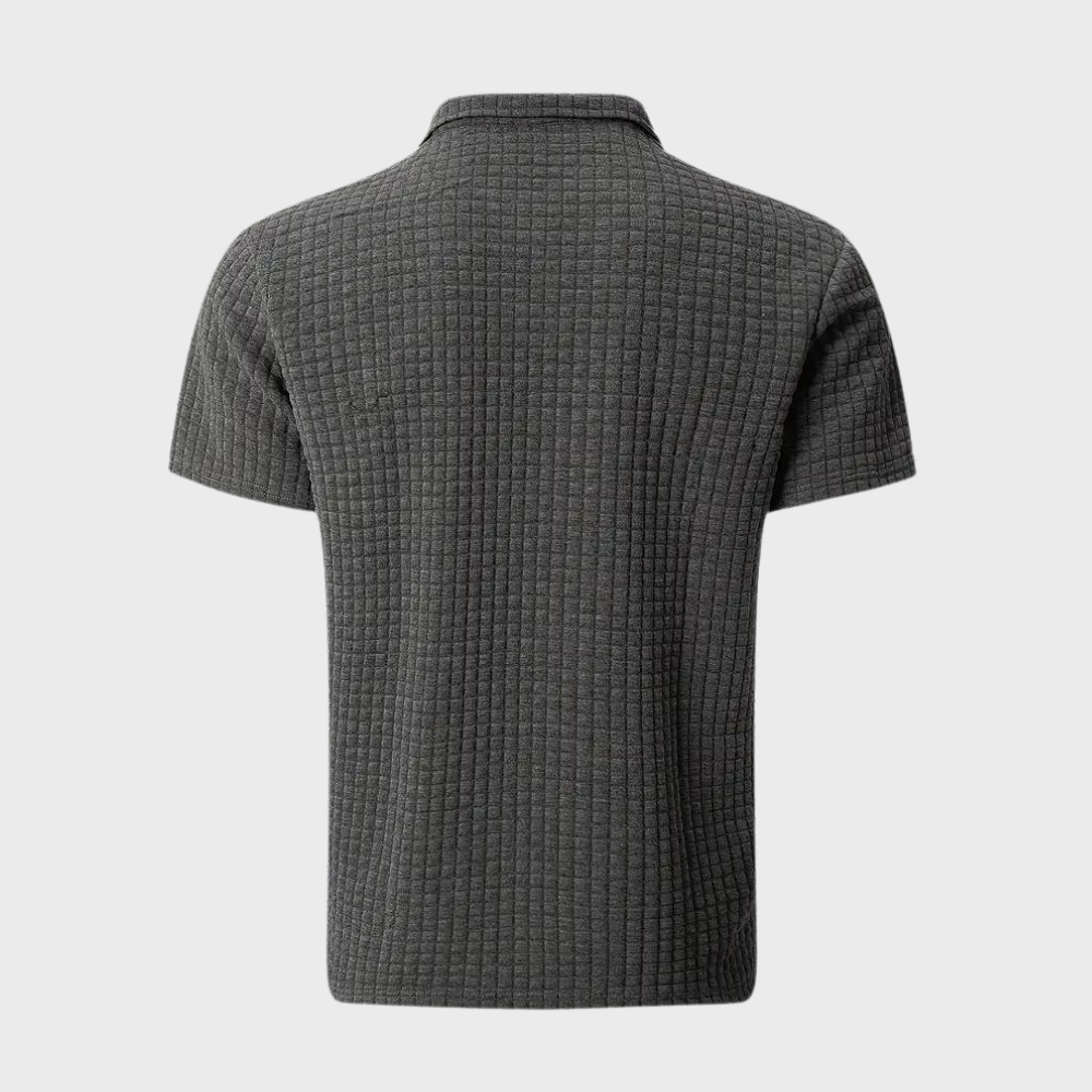 Men’s Polo Shirt – Slim Fit – Soft Knit – Contrast Trim – Subtle Textured Design