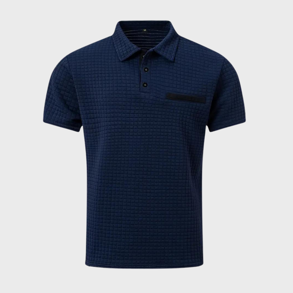 Men’s Polo Shirt – Slim Fit – Soft Knit – Contrast Trim – Subtle Textured Design
