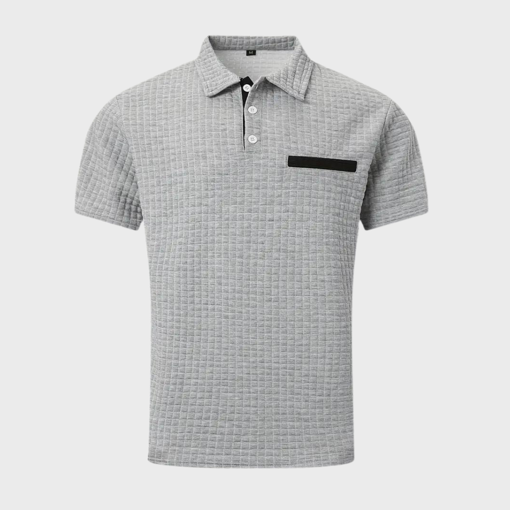 Men’s Polo Shirt – Slim Fit – Soft Knit – Contrast Trim – Subtle Textured Design