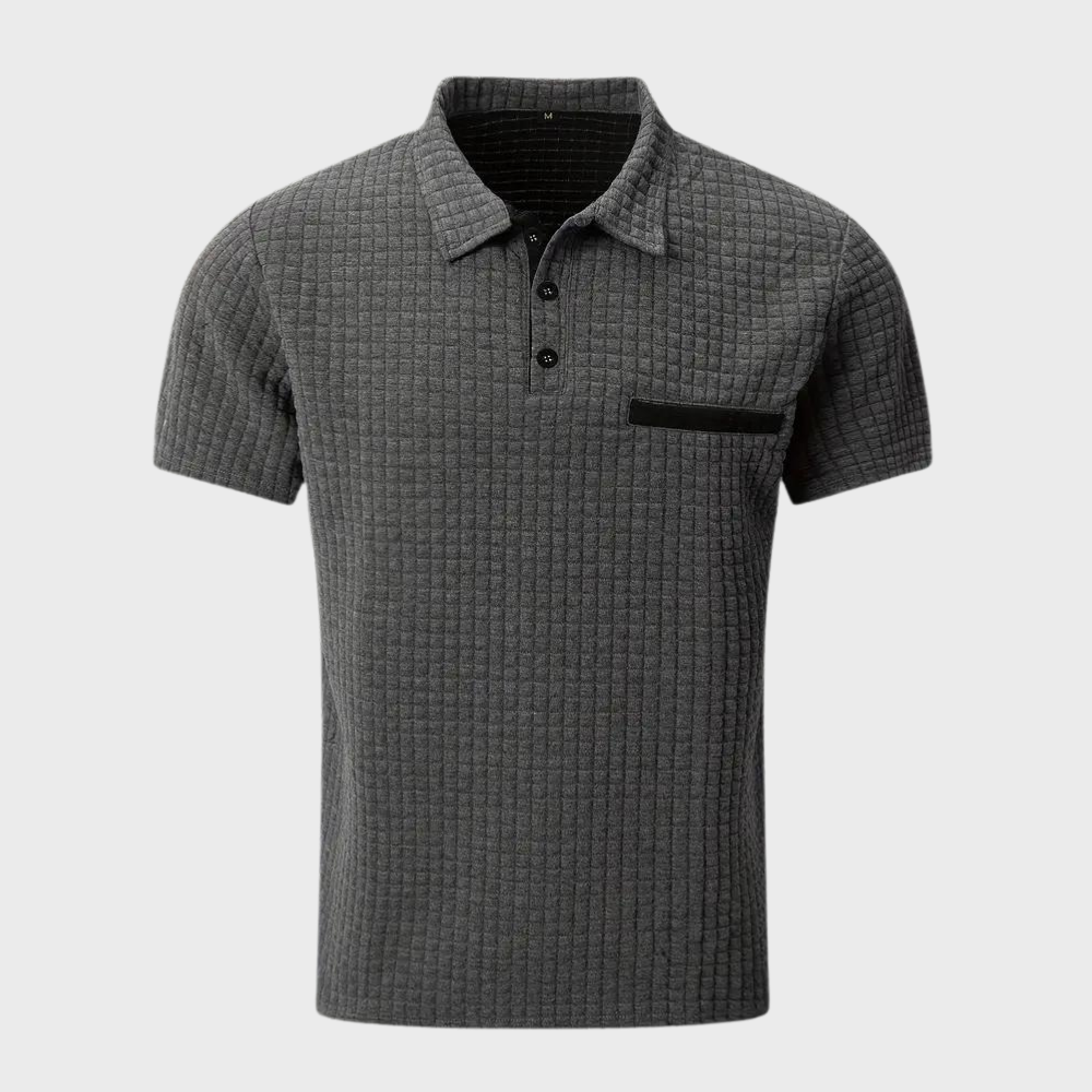 Men’s Polo Shirt – Slim Fit – Soft Knit – Contrast Trim – Subtle Textured Design