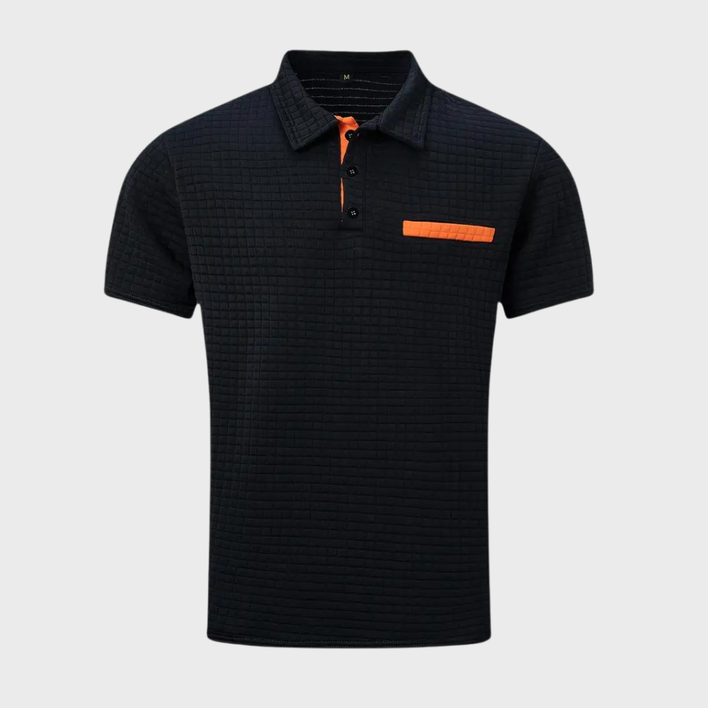 Men’s Polo Shirt – Slim Fit – Soft Knit – Contrast Trim – Subtle Textured Design