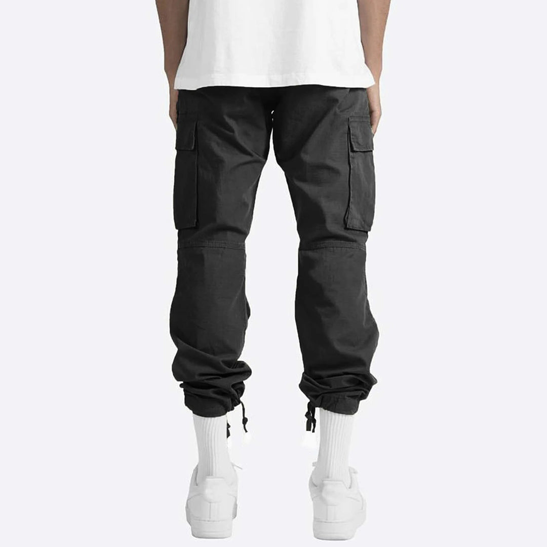 Men’s Cargo Trousers – Relaxed Fit – Straight Leg – Cotton Blend – Utility Pockets
