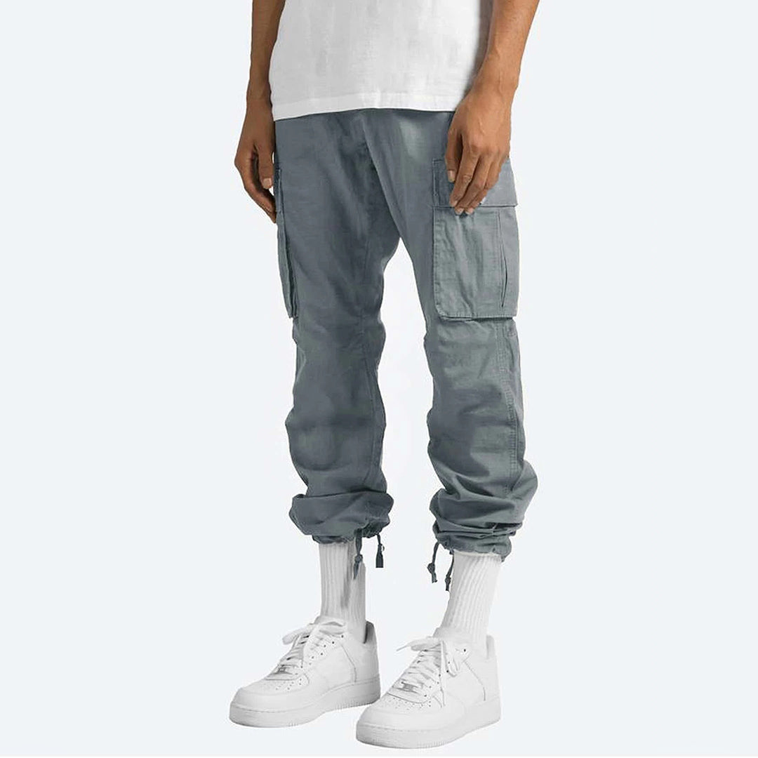 Men’s Cargo Trousers – Relaxed Fit – Straight Leg – Cotton Blend – Utility Pockets