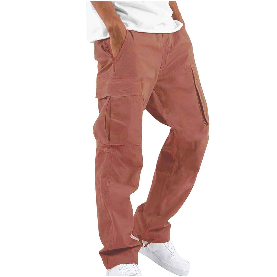 Men’s Cargo Trousers – Relaxed Fit – Straight Leg – Cotton Blend – Utility Pockets