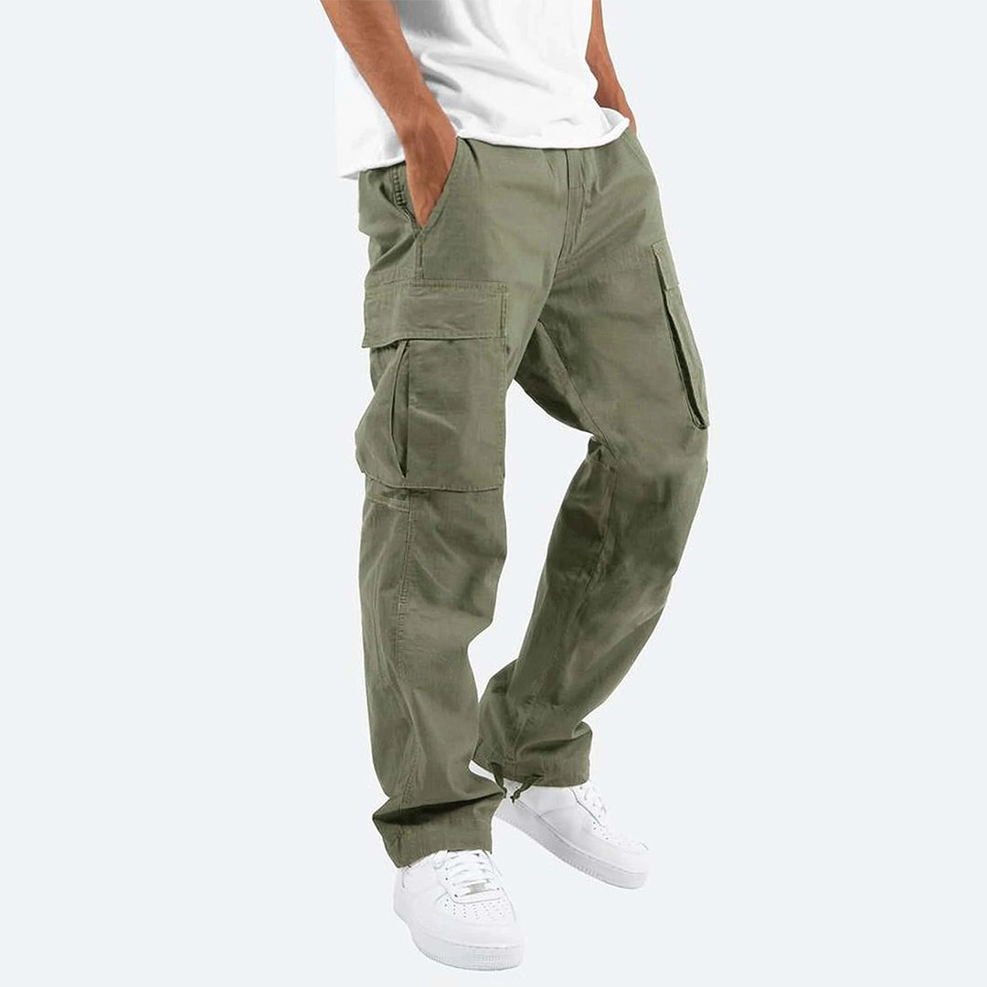 Men’s Cargo Trousers – Relaxed Fit – Straight Leg – Cotton Blend – Utility Pockets