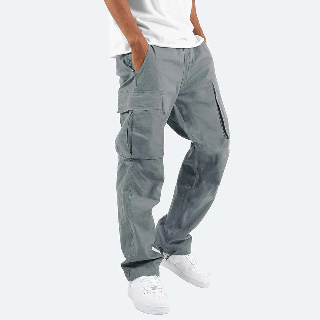Men’s Cargo Trousers – Relaxed Fit – Straight Leg – Cotton Blend – Utility Pockets