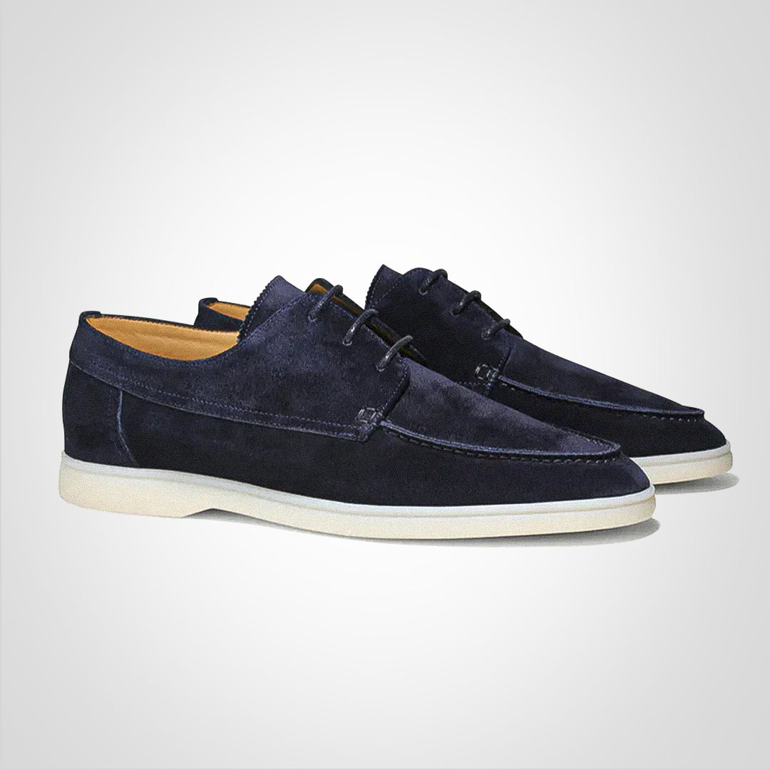 Men’s Suede Shoes – Low-Top Lace-Up – Moc Toe – Casual Versatile Fit