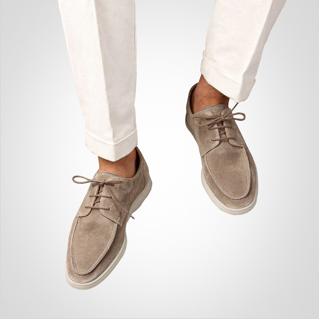 Men’s Suede Shoes – Low-Top Lace-Up – Moc Toe – Casual Versatile Fit
