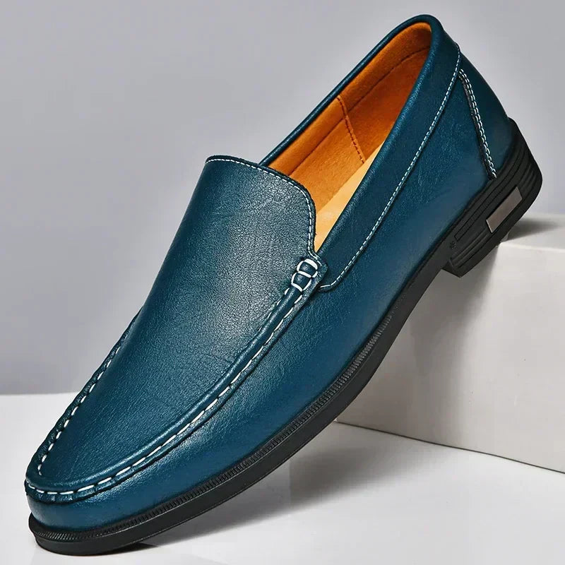 Men’s Moccasins – Leather Slip-On – Handstitched Detail – Smart Casual Fit